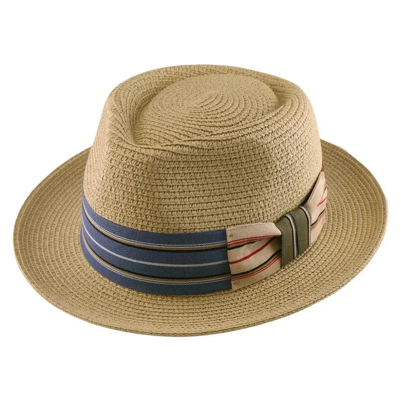 Porto Summer Beige Raffia Fedora Hat