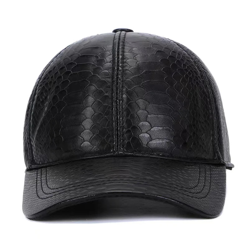 Raleigh Snakeskin Genuine Leather Baseball Cap