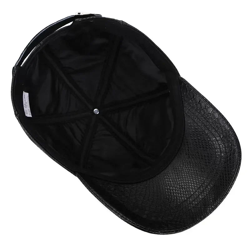 Raleigh Snakeskin Genuine Leather Baseball Cap