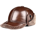 Rennes Genuine Leather Earflaps Baseball Cap