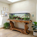 Rustic Live Edge Tree Root Solid Wood Aquarium Stand Heavy Duty Console Table