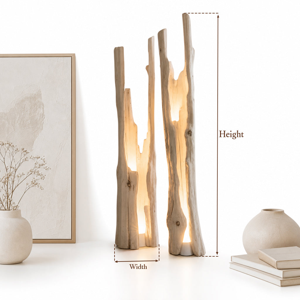 Rustic Driftwood Floor Lamp