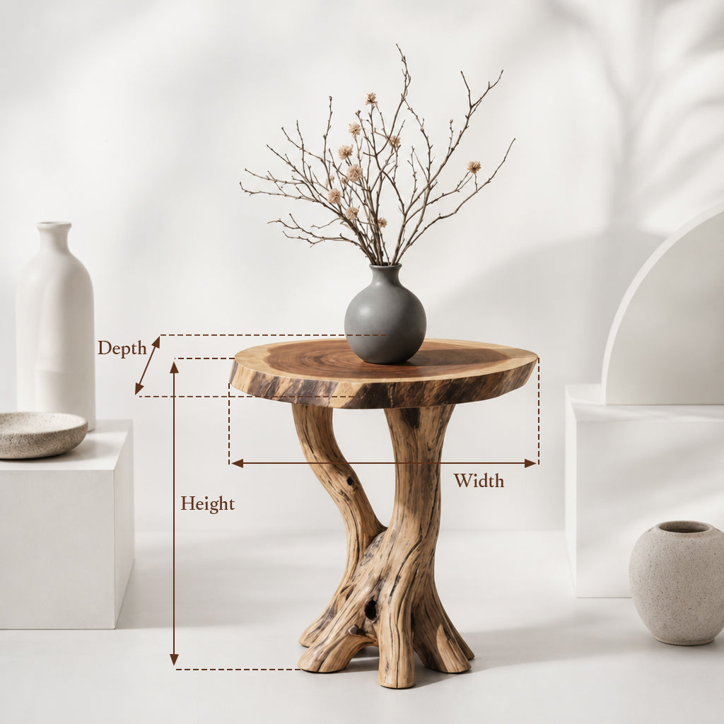 Rustic Live Edge End Table