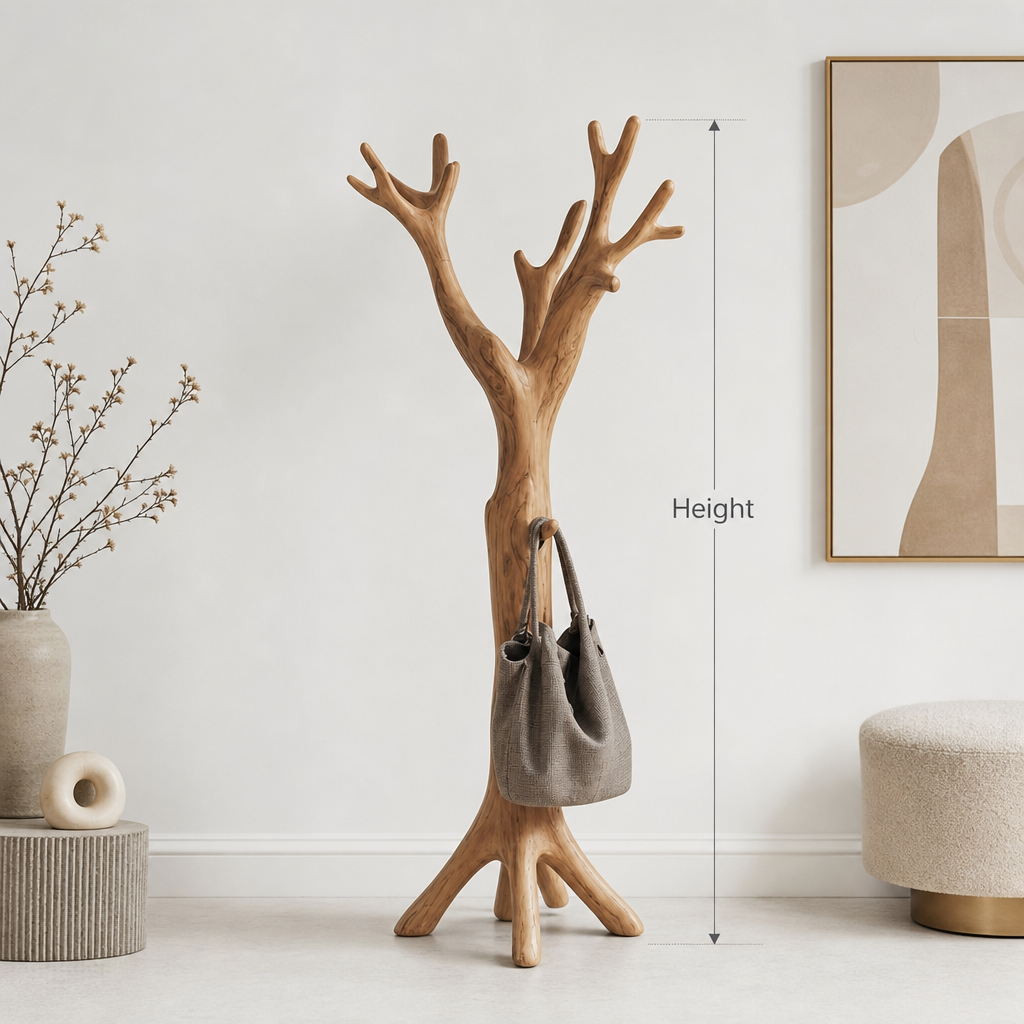 Rustic Wooden Standing Coat Rack