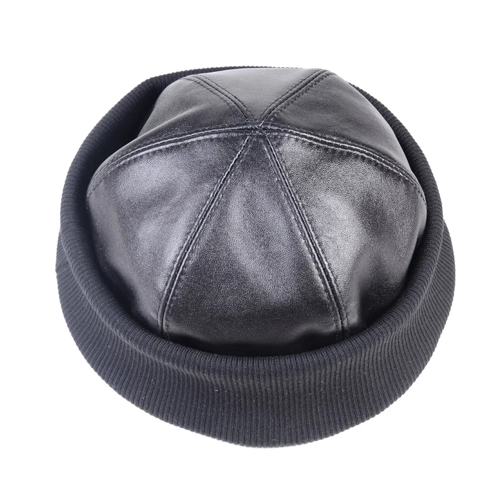 Saratov Winter Genuine Leather Docker Cap