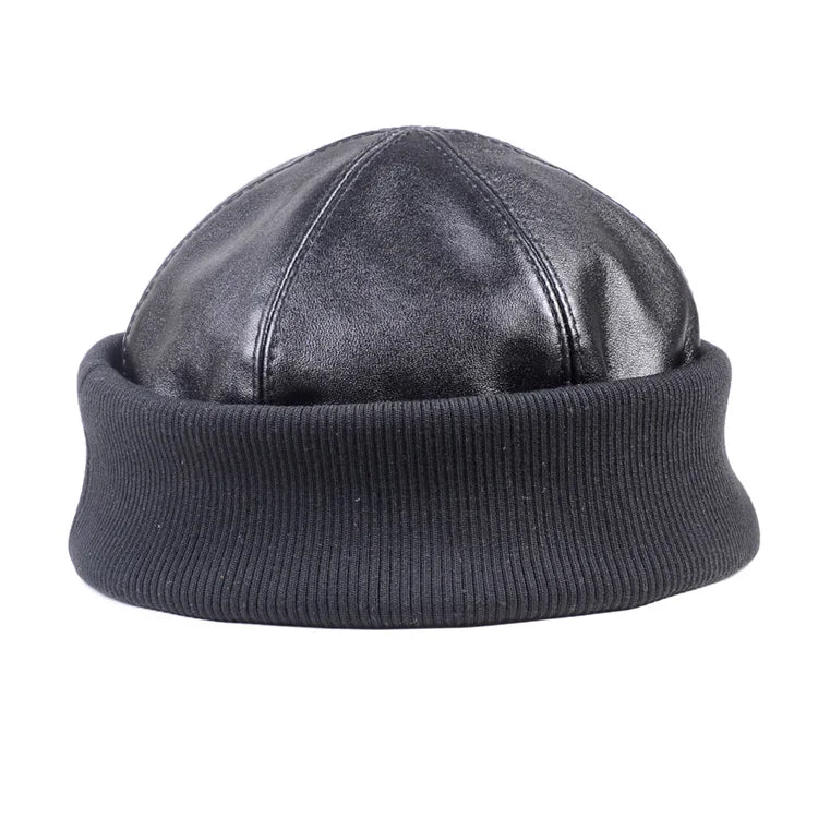 Saratov Winter Genuine Leather Docker Cap