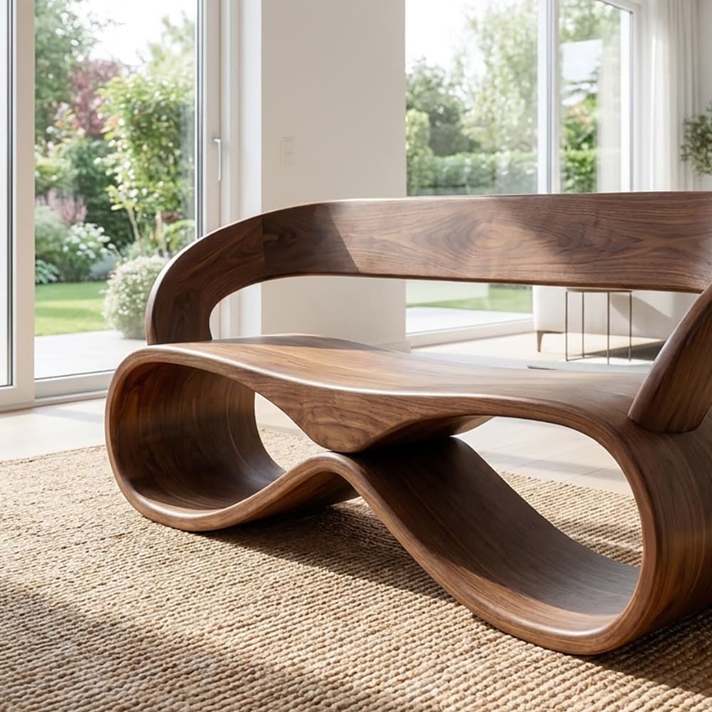 Infinity Loop Solid Wood Bench