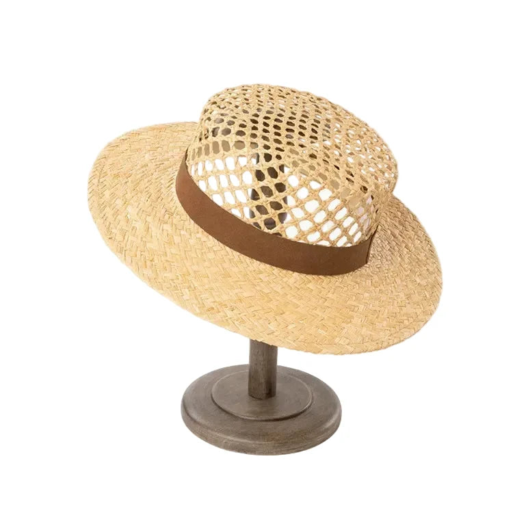 Seychelles Summer Handmade Straw Raffia Boater Hat