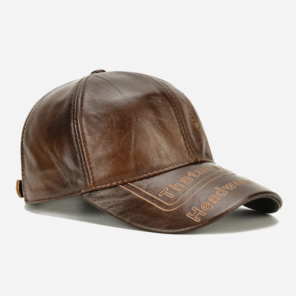 Shunlima Racing Genuine Leather Baseball Cap
