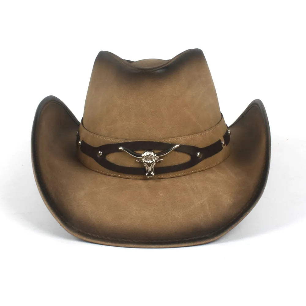 Silver Goat Genuine Leather Cowboy Hat