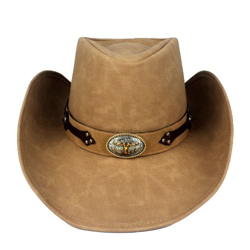 Silver Taurus Genuine Leather Cowboy Hat