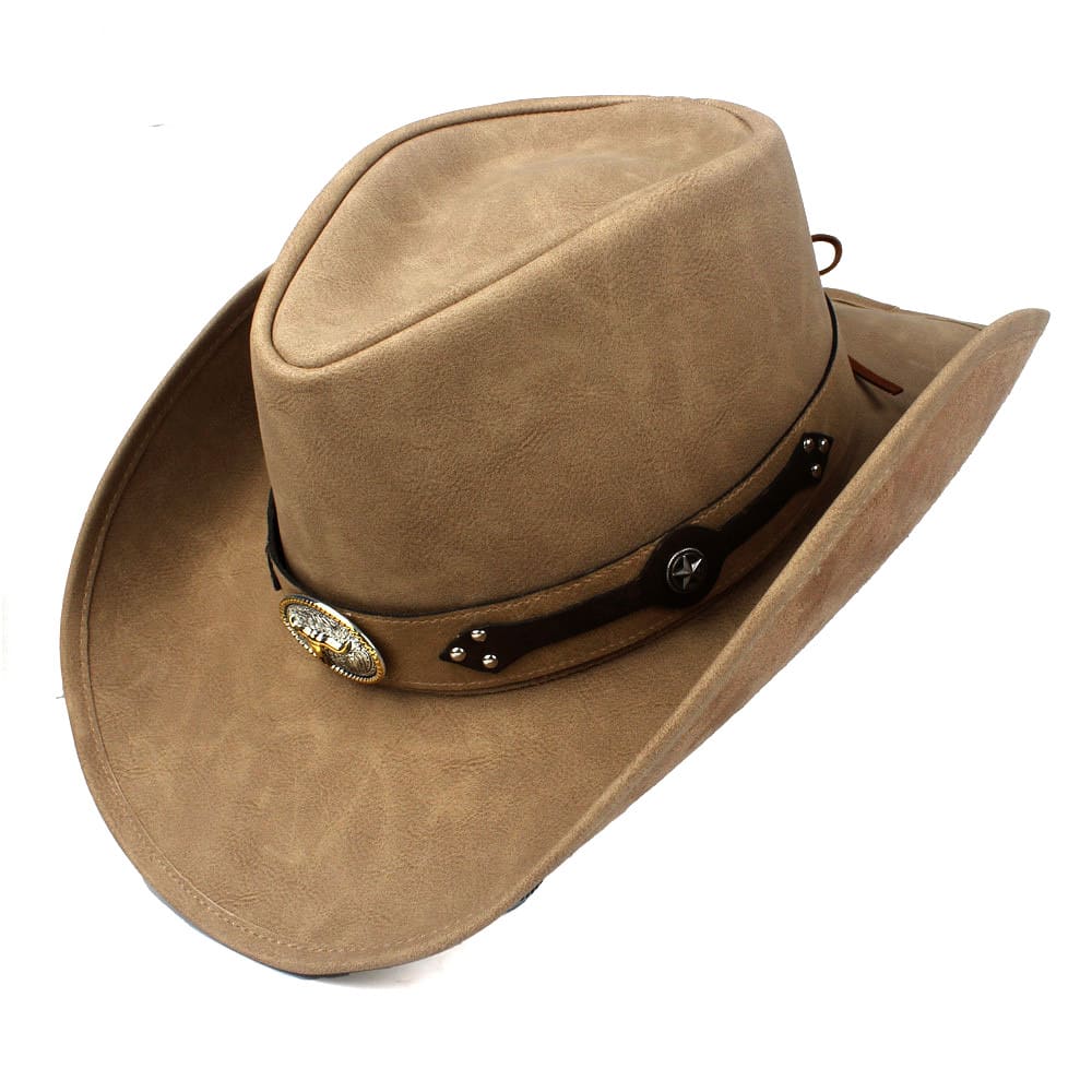 Silver Taurus Genuine Leather Cowboy Hat