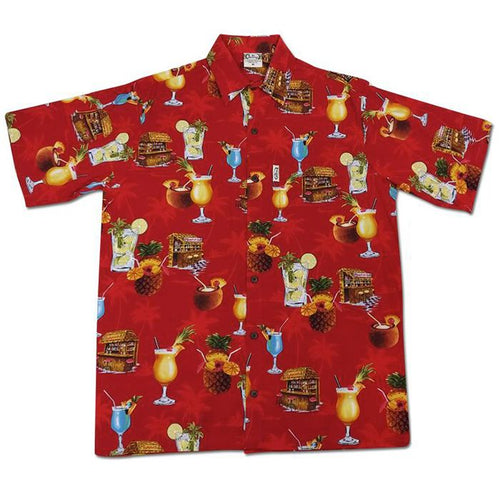 Barefoot Bar (Red) Hawaiian Shirts