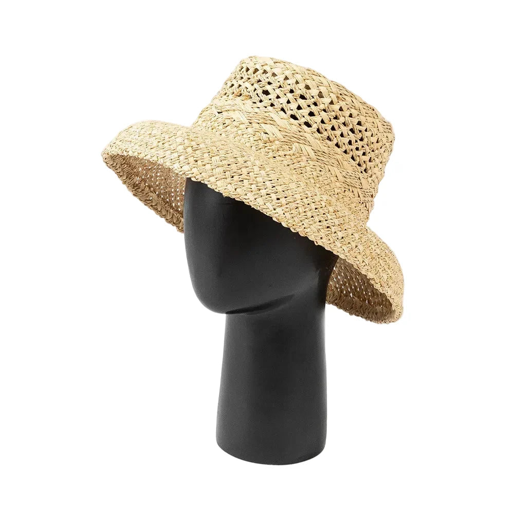 Sorrento Sun Handmade Raffia Bucket Porkpie Hat