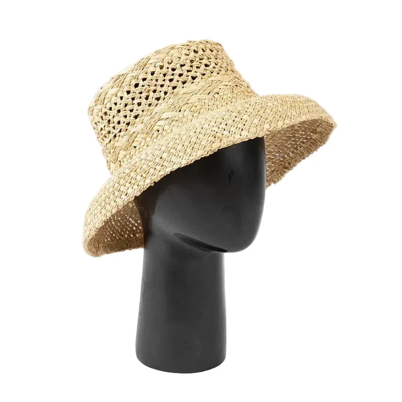 Sorrento Sun Handmade Raffia Bucket Porkpie Hat