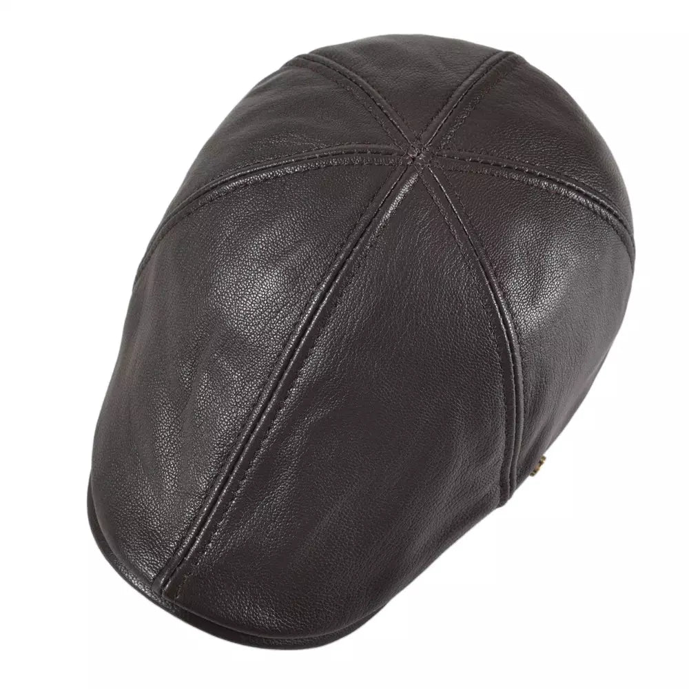 Springville Genuine Leather Flat Cap
