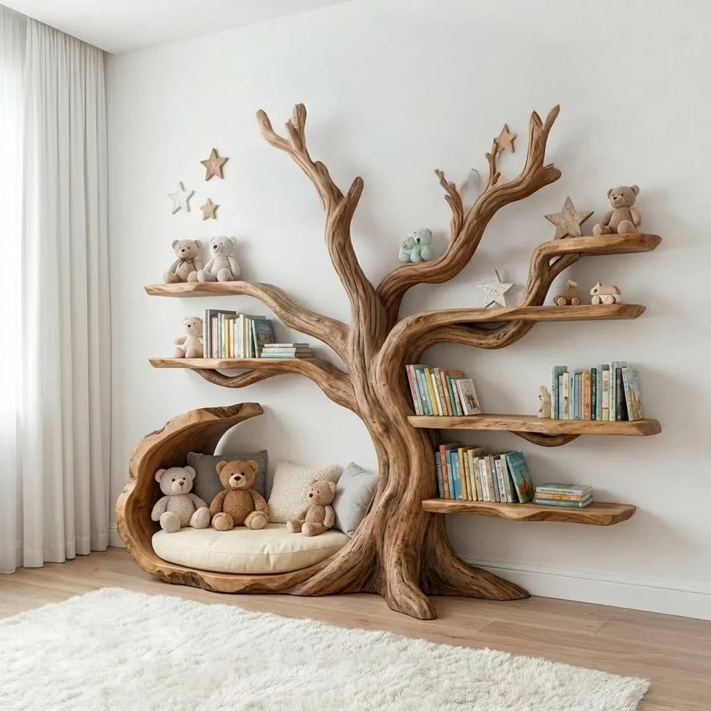 Handcrafted Solid Wood Nursery Decor & Kids' Library
