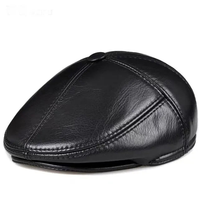 Stanley Earflaps Genuine Leather Flat Cap