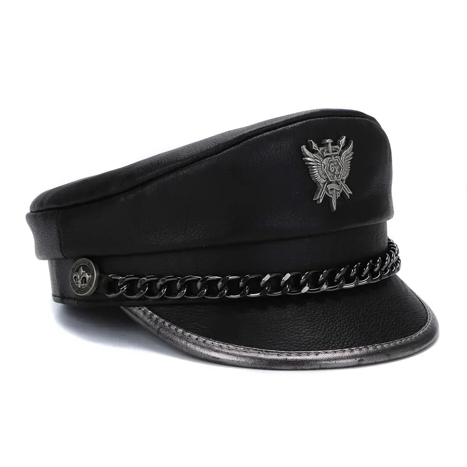 The Royal Shield Genuine Leather Sailor Cap