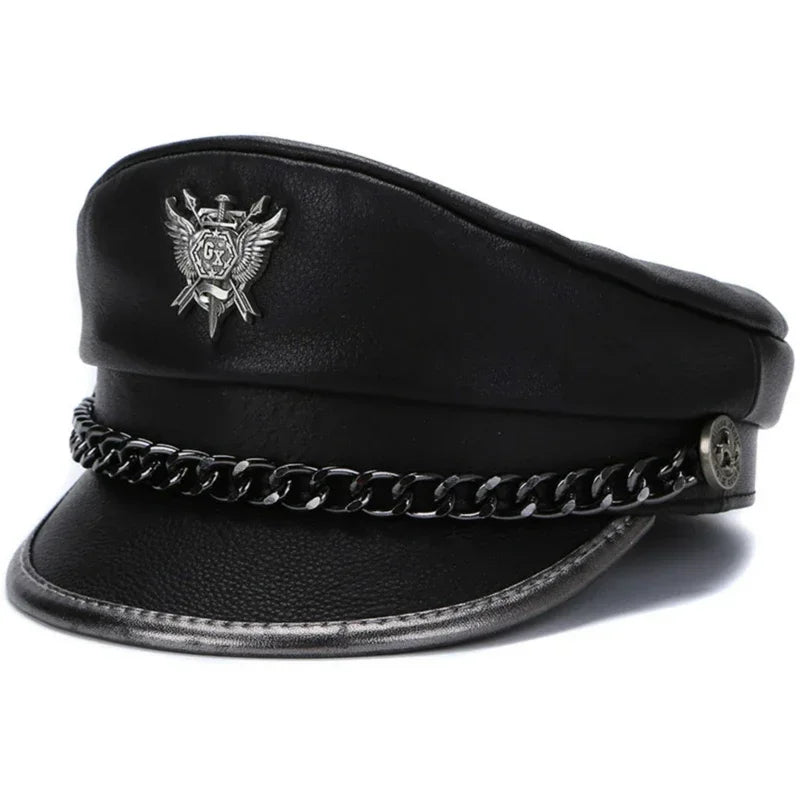 The Royal Shield Genuine Leather Sailor Cap