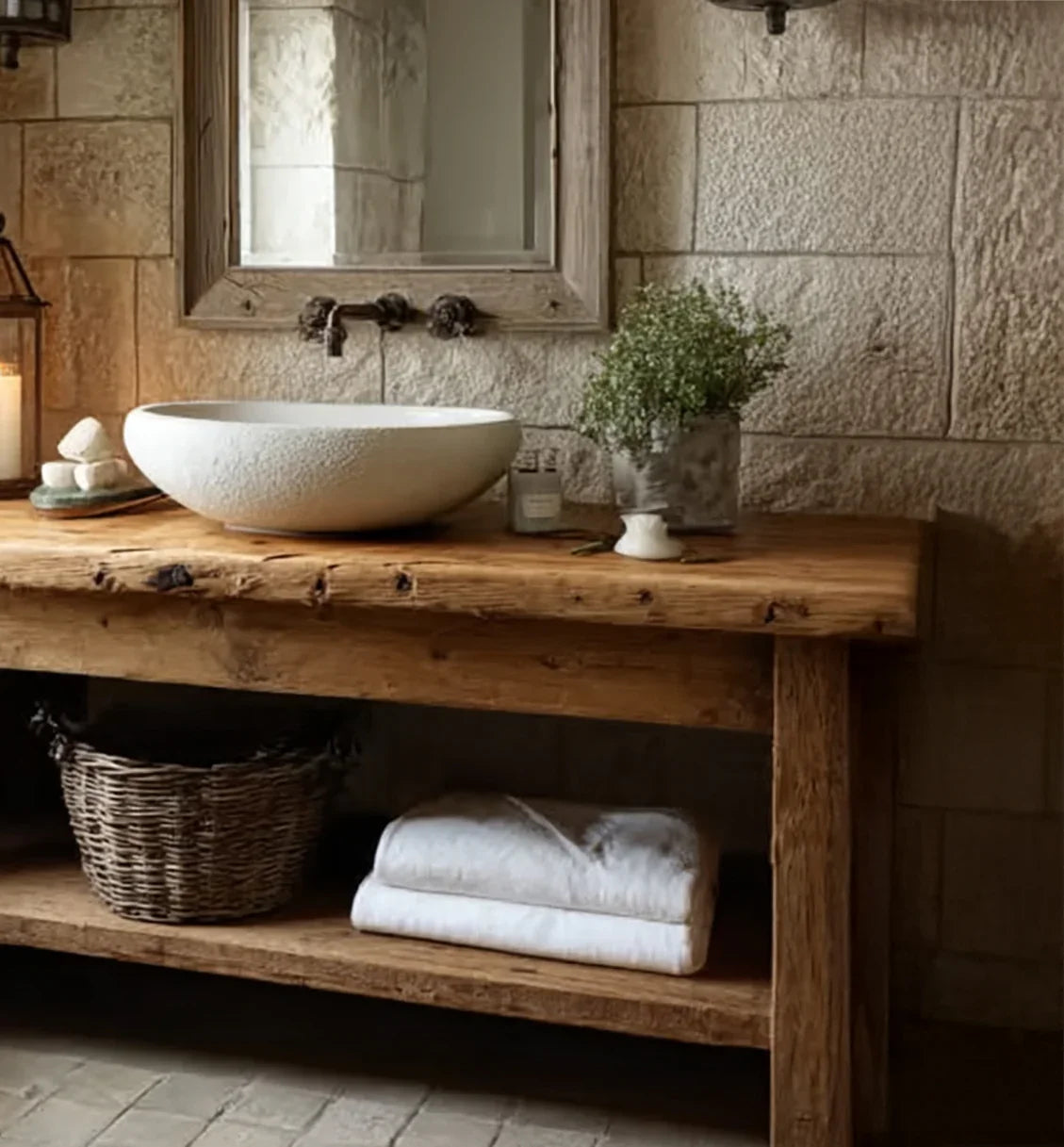 Rustic Wooden Bathroom Vanity