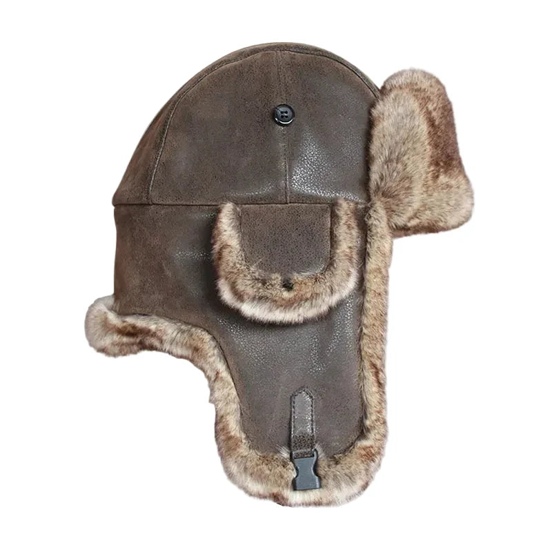 Twin Cities Leather Fur Ushanka Bomber Hat