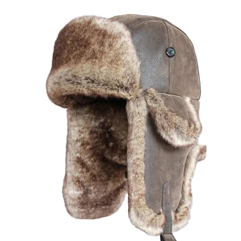 Twin Cities Leather Fur Ushanka Bomber Hat