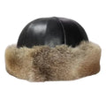Vermont Winter Natural Rabbit Fur Genuine Leather Docker Cap