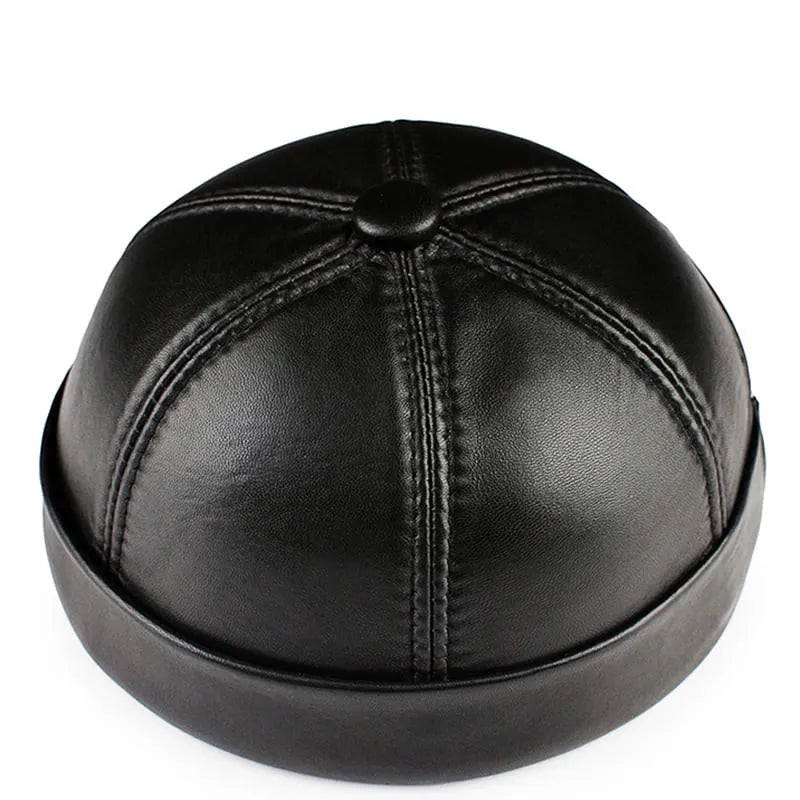 Vintage Genuine Leather Docker Cap