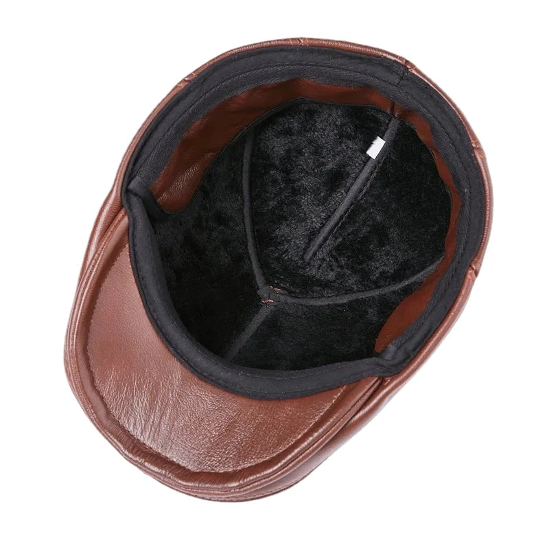 Wexford Earflaps Genuine Leather Flat Cap