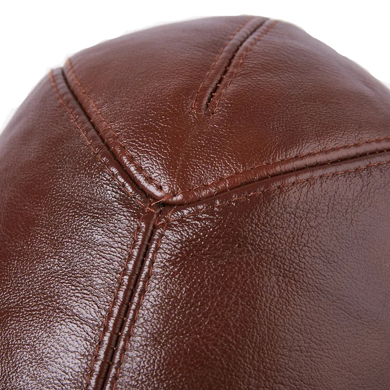 Wexford Earflaps Genuine Leather Flat Cap