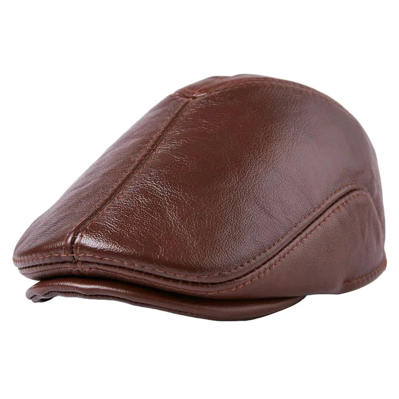 Wexford Earflaps Genuine Leather Flat Cap