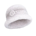 Winter Women Floral Natural Mink Fur Beanie Bucket Hat