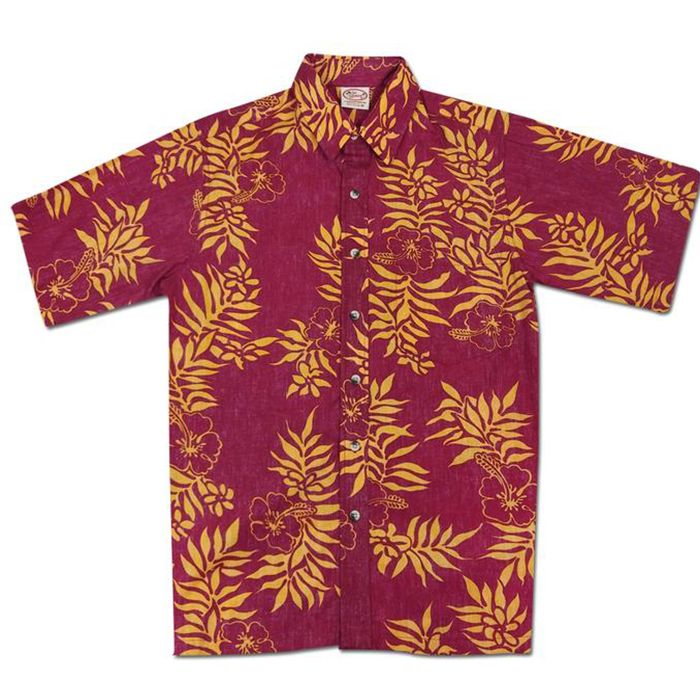 Mini Tahitian Reverse (Cardinal/Gold) Hawaiian Shirts