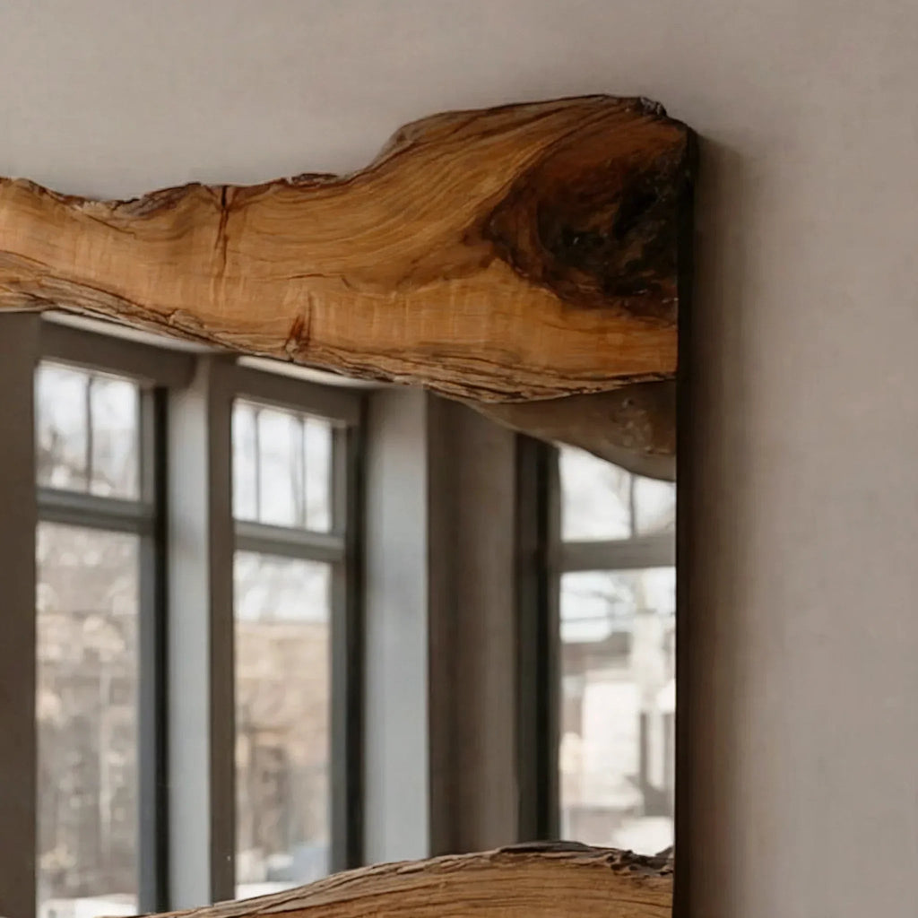 Wood Mirror Frame Handmade Live Edge Wall Decor
