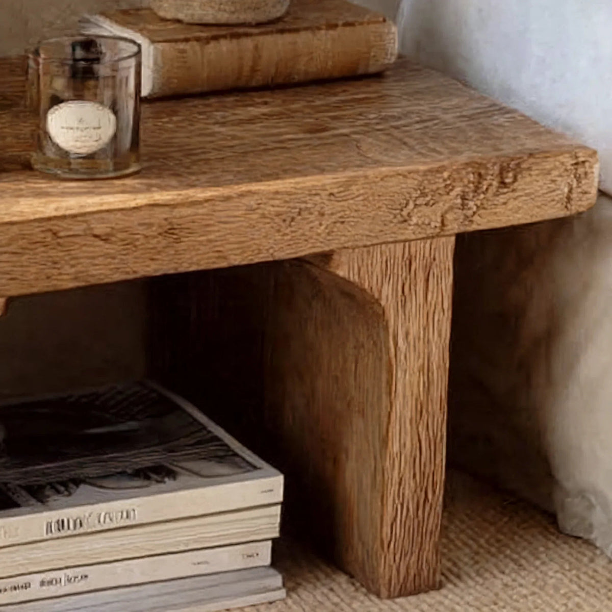 Modern Nightstand Rattan Side End Table With Storage