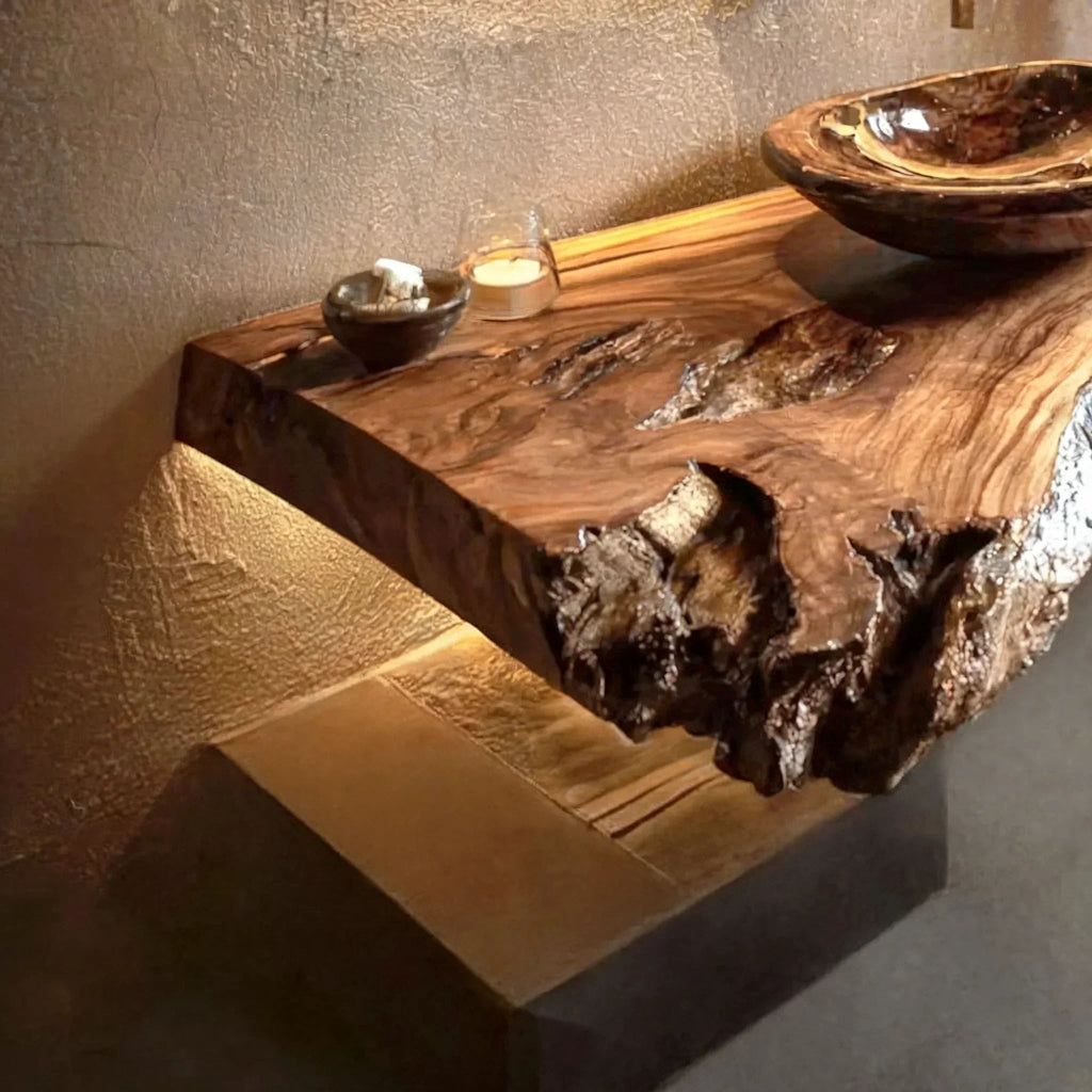 Rustic Live Edge Floating Vanity