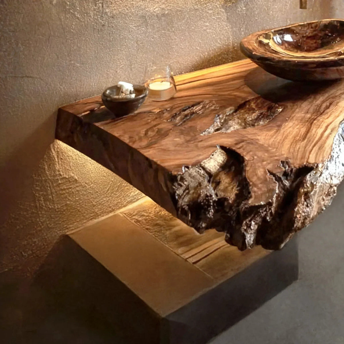 Rustic Live Edge Floating Vanity
