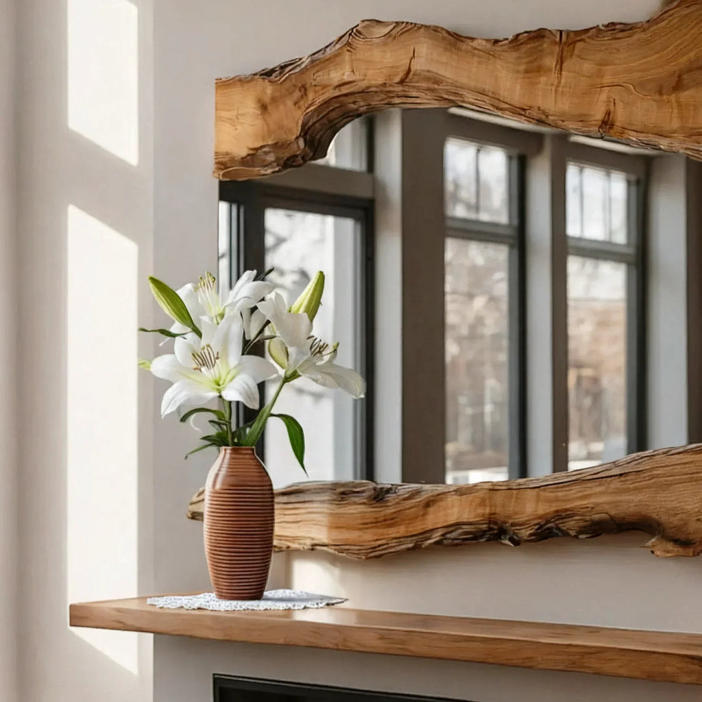 Wood Mirror Frame Handmade Live Edge Wall Decor