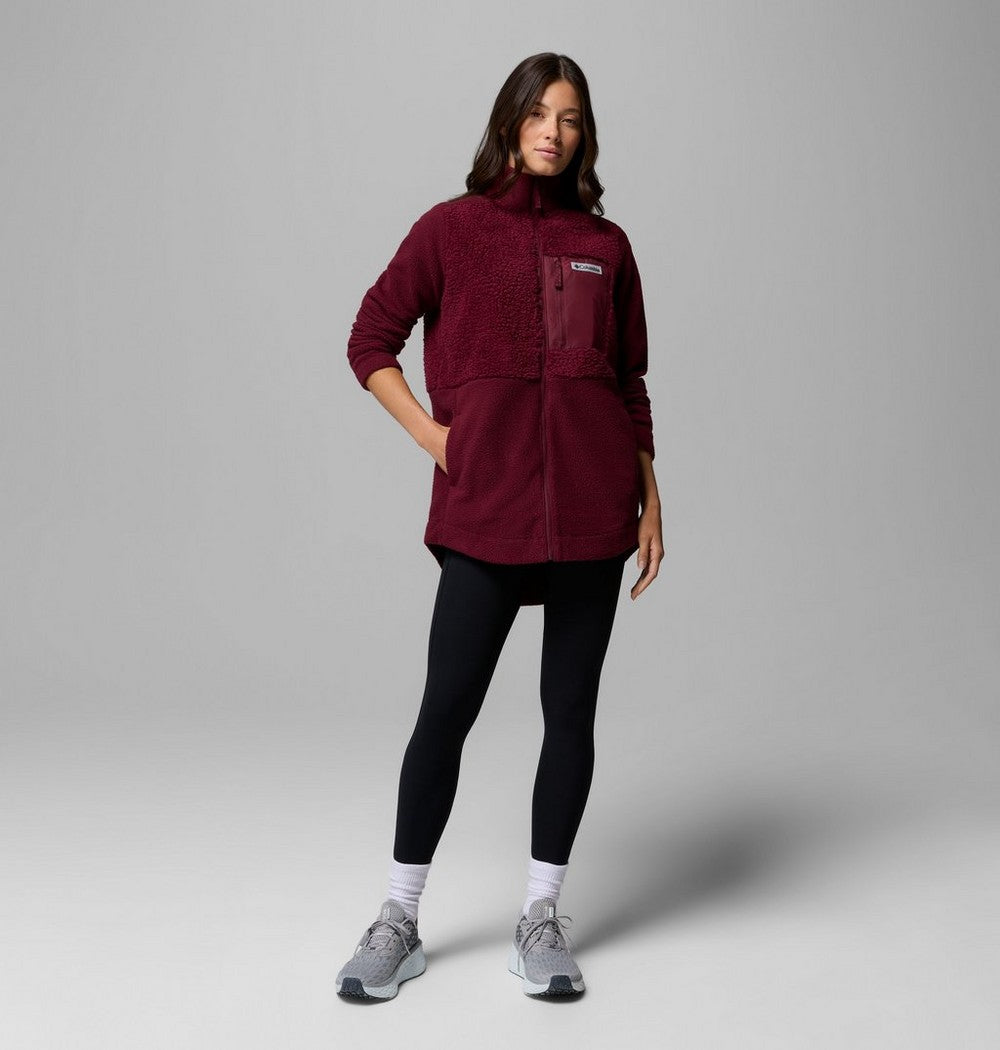 Women's Long Sherpa Full-Zip Fleece Jacket