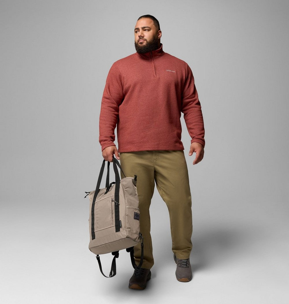 Men's Big Cotton-Blend Half-Zip Pullover - Black