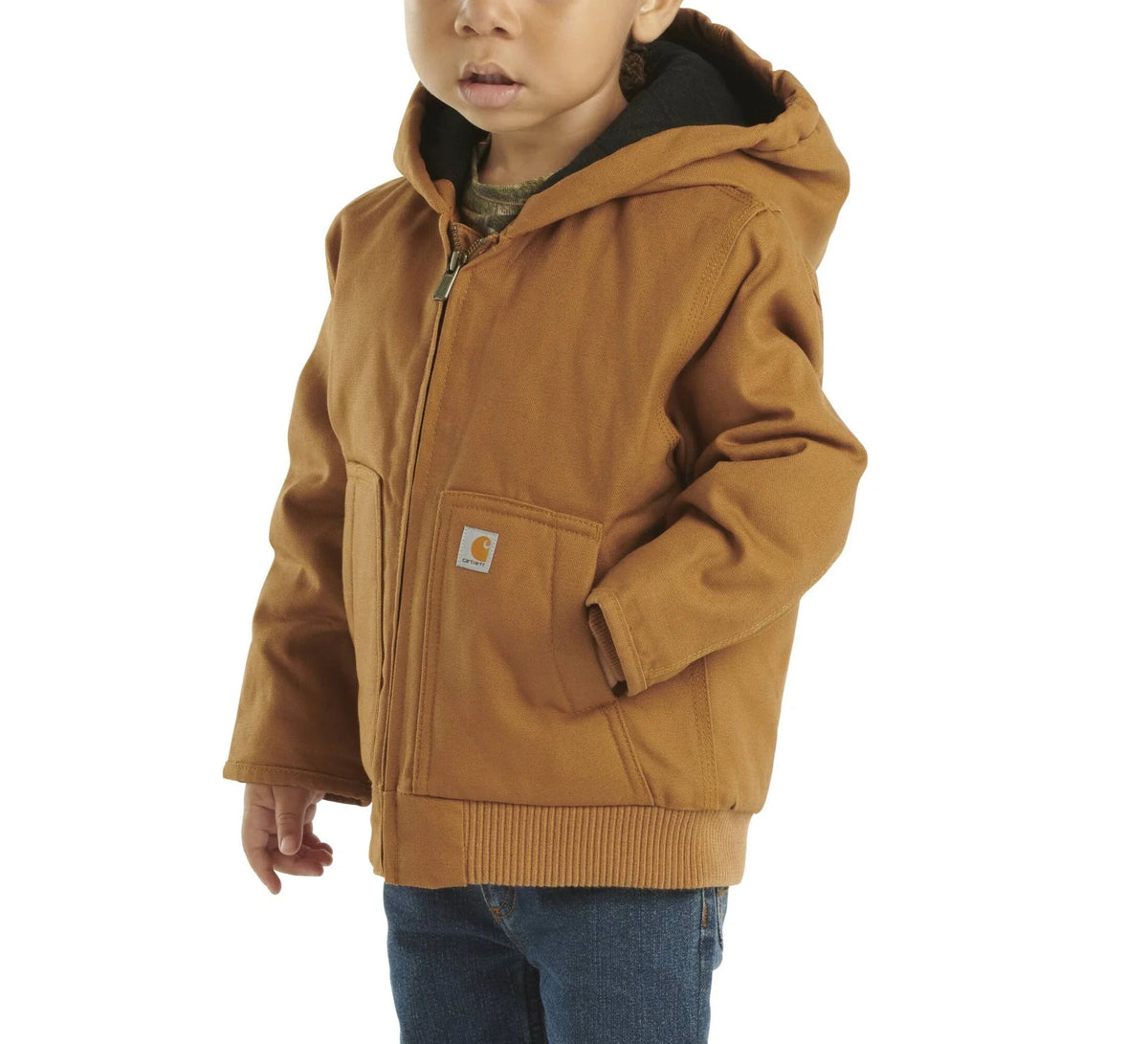 Baby Boys' Hooded Insulated Canvas Jacket - Brown