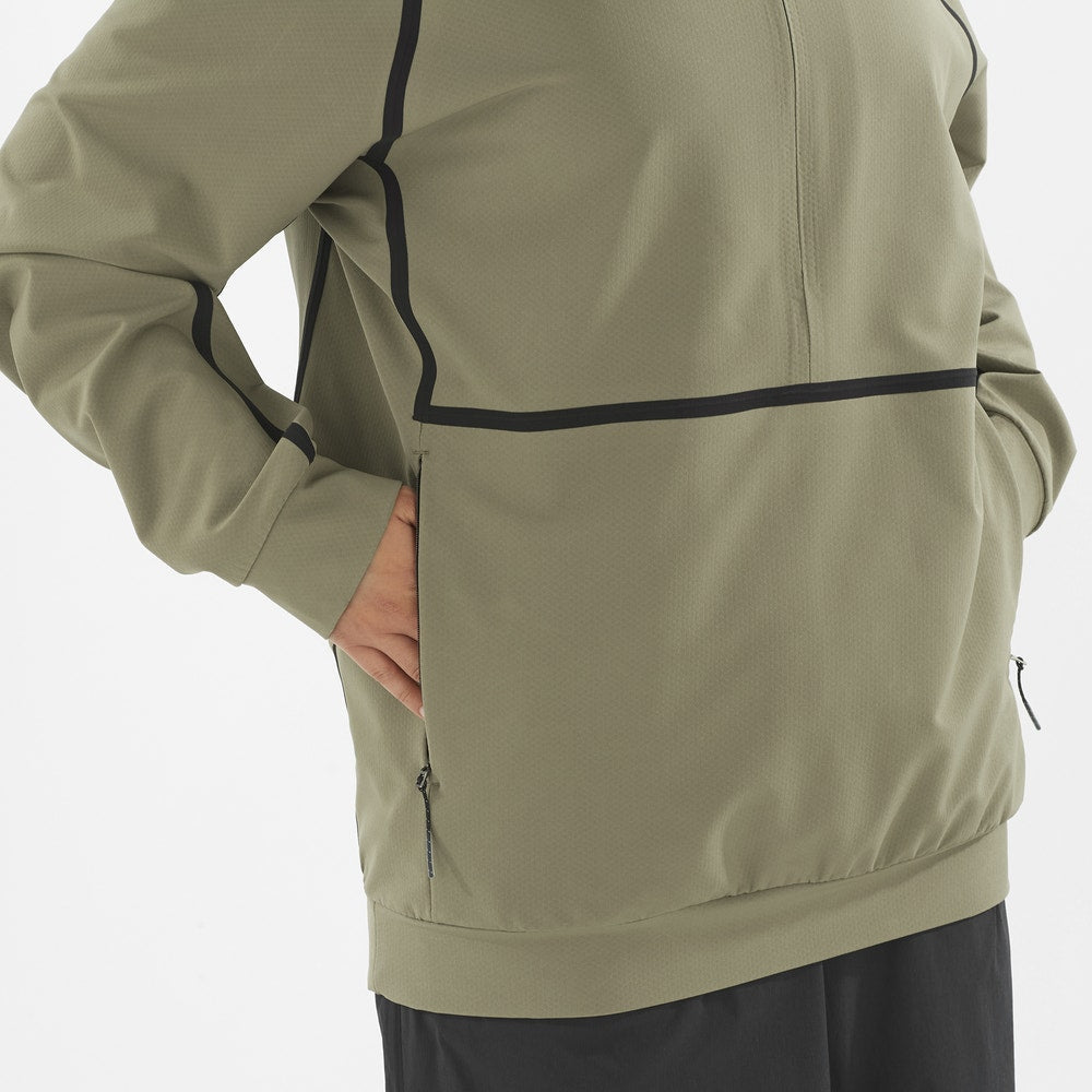 Unisex Half-Zip Softshell Midlayer - Stone Gray
