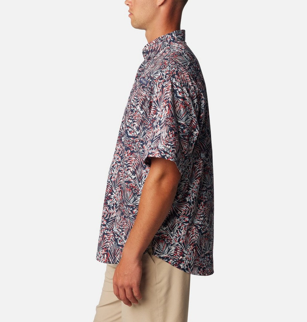 Men's Vented Short-Sleeve Fishing Shirt - Green Gingham
