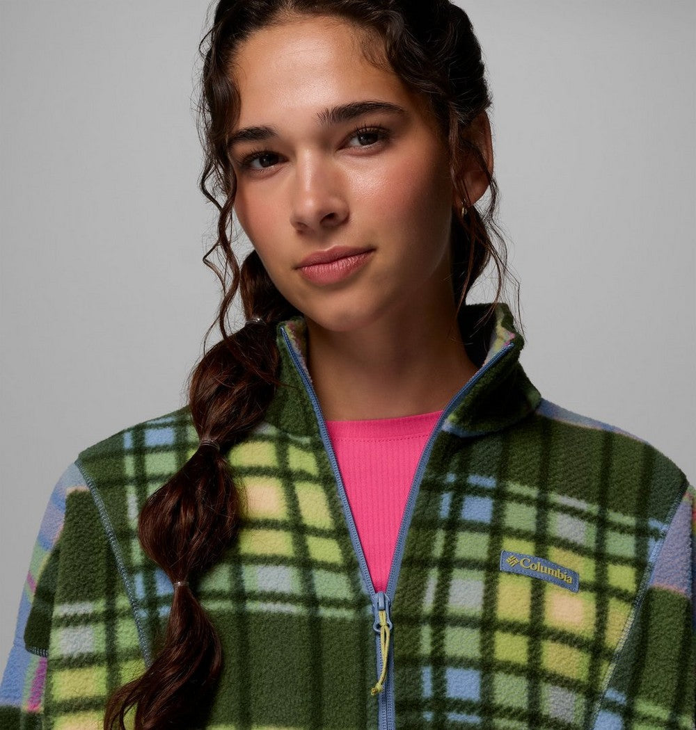 Women's Printed Fleece Half-Zip Pullover - Mauve
