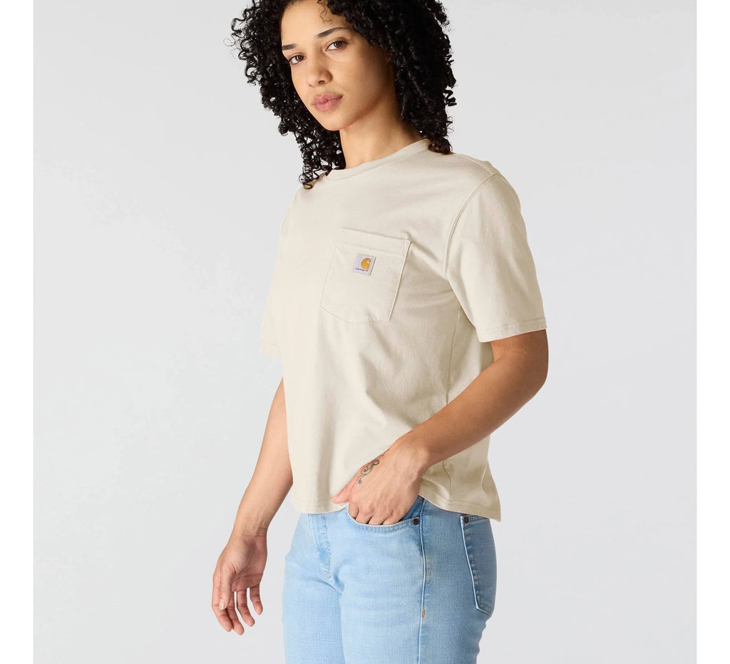 Women's Loose Lyocell Blend Pocket T-Shirt - Pink