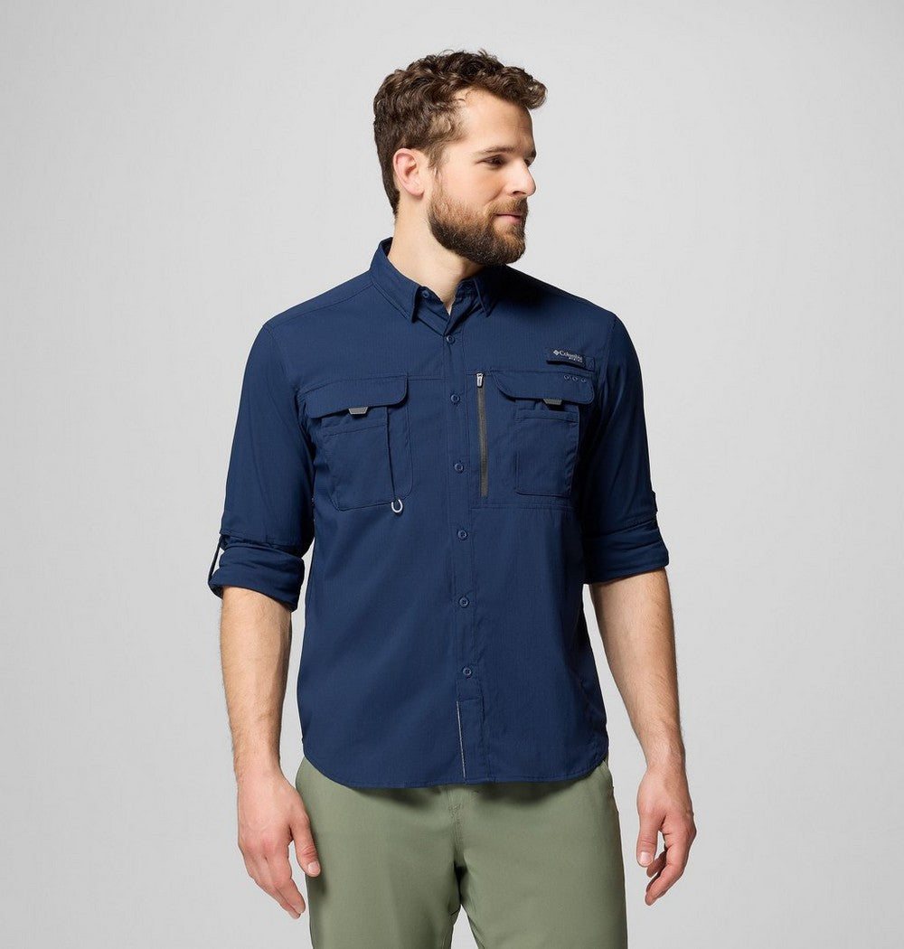 Men's UPF 50 Fishing Button-Up Shirt - Navy