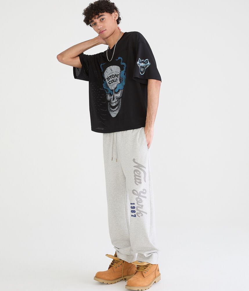 Graphic Straight-Leg Fleece Sweatpants