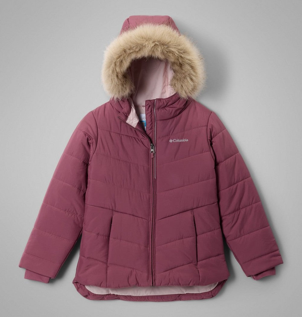 Girls' Insulated Hooded Jacket - Wine