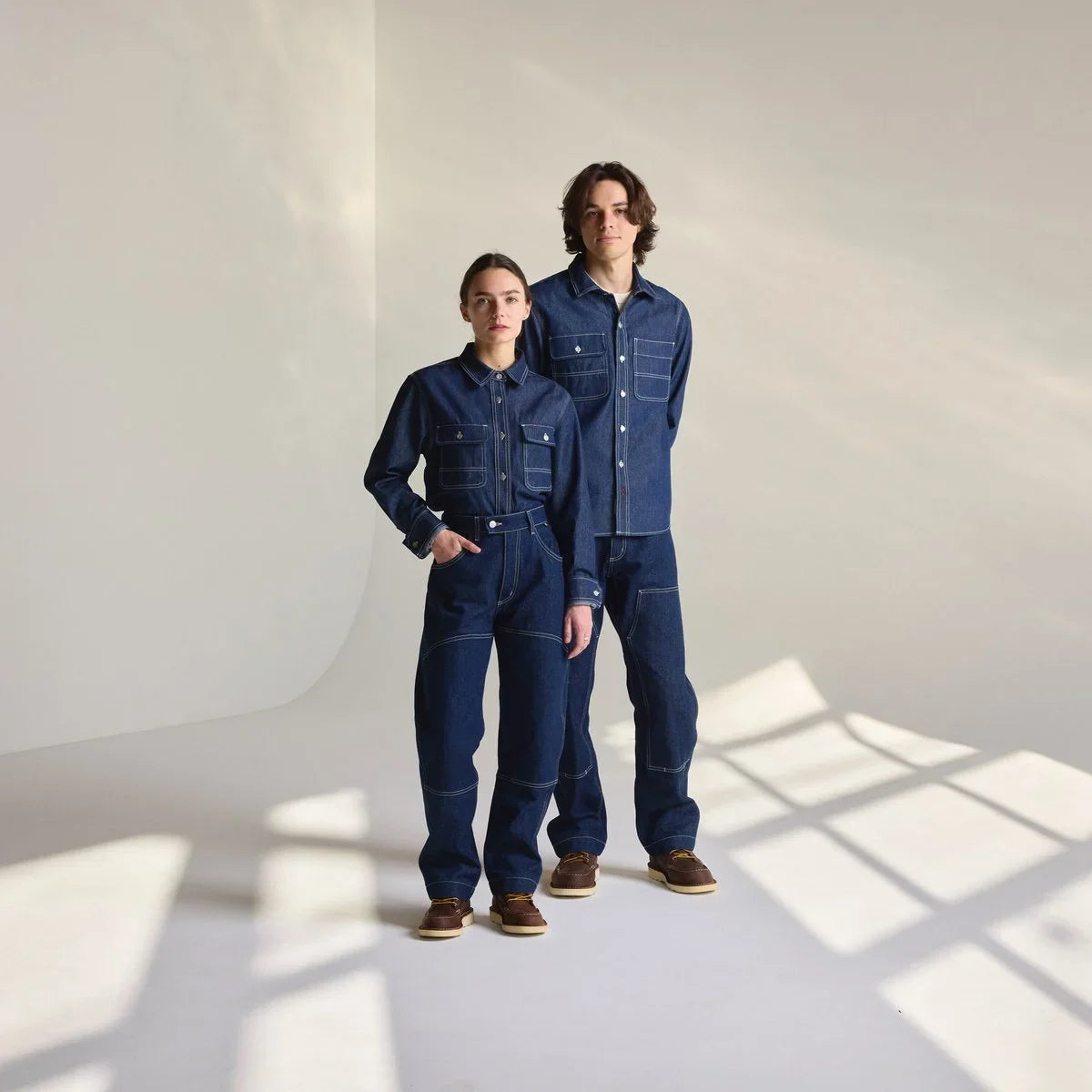Women's Double-Knee Denim Work Pants - Indigo